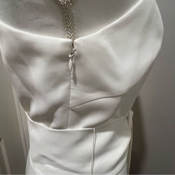 NWT Sachin and Babi Naomi Halter Asymmetric Midi Dress women's size 10 in ivory - Picture 10 of 15